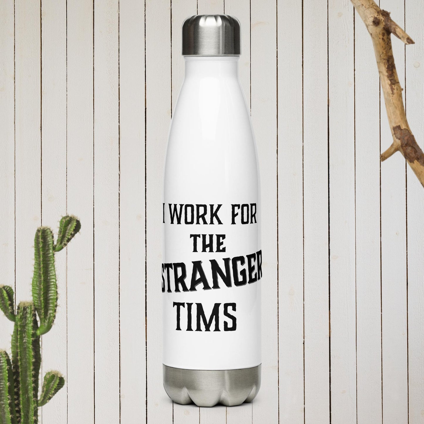 The Stranger Times stainless steel water bottle